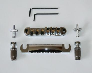 Rollen-Brücke Roller Bridge komplett Set verchromt tune o matic mit Studs für LP